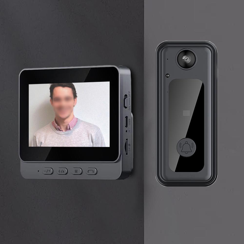 Câble de Charge Affichage Noir Sonnette Interphone Sonnette Téléphone Plastique Caméra de Sécurité Sans Fil Vidéo Porte Matériel