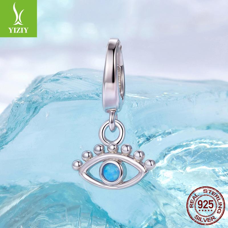 

Кулон Опал Глаз Дьявола Открывающийся и Закрывающийся Головка-Кнопка Персонализированный Браслет из Стерлингового Серебра S925 Аксессуары с Бусинами