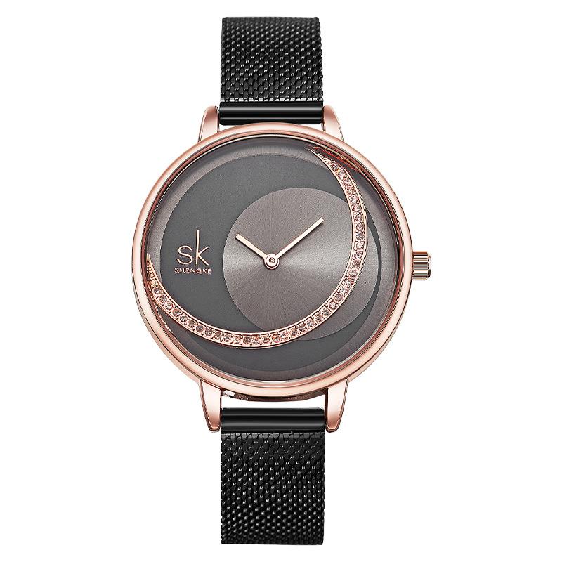 Ladies Watch Women'S Fashion Diamond-Encrusted Women'S Watch Sun Pattern Dial Women'S Famous Watch Waterproof Quartz Watch Women 0088