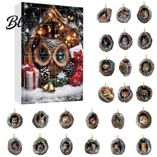 Christmas Stocking Stuffers Animal Tree Day Countdown Calendar 24 2026 Advent Box with Acrylic Decorative