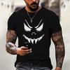 Summer Round Neck Devil Graphics 3D Print Top Fashionable Casual Short Sleeved Men's T-shirts