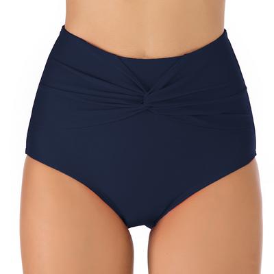 Plus Size Women’s Sexy High-Waisted Triangle Bikini Bottoms, Solid Color Slim-Fit Quick-Dry Swimwear for Beach