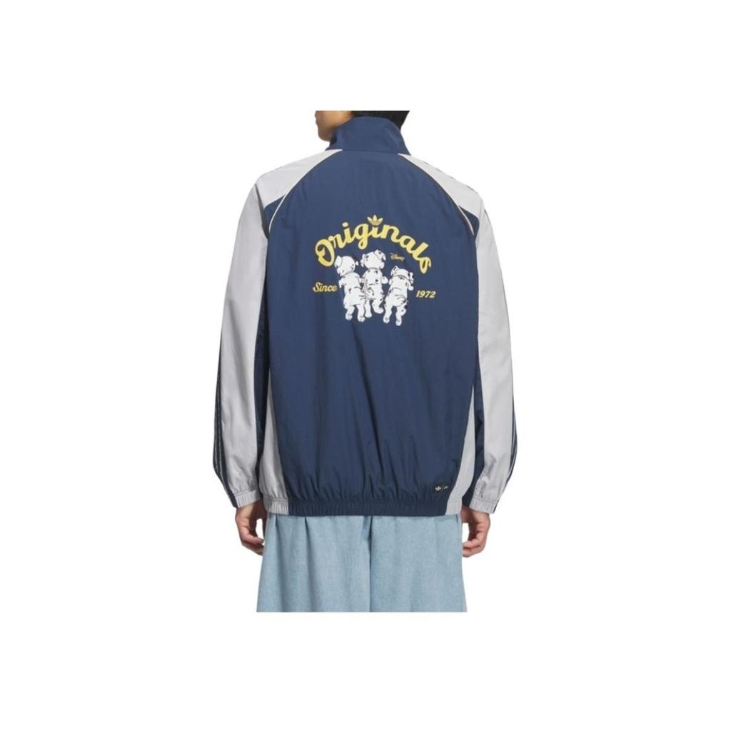 Adidas Коллаборация Originals X Disney Серия Three Stripes Спортивная повседневная куртка с воротником-стойкой и молнией Свободная куртка Мужская куртка KG6691