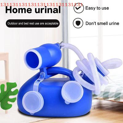 Toilettenzubehör für Außenbereich 2000ml Kunststoff Männlich Ältere Bett Töpfchen Pipi Flasche Sammler mit 160cm Schlauch Tragbare Pipi Urinflasche