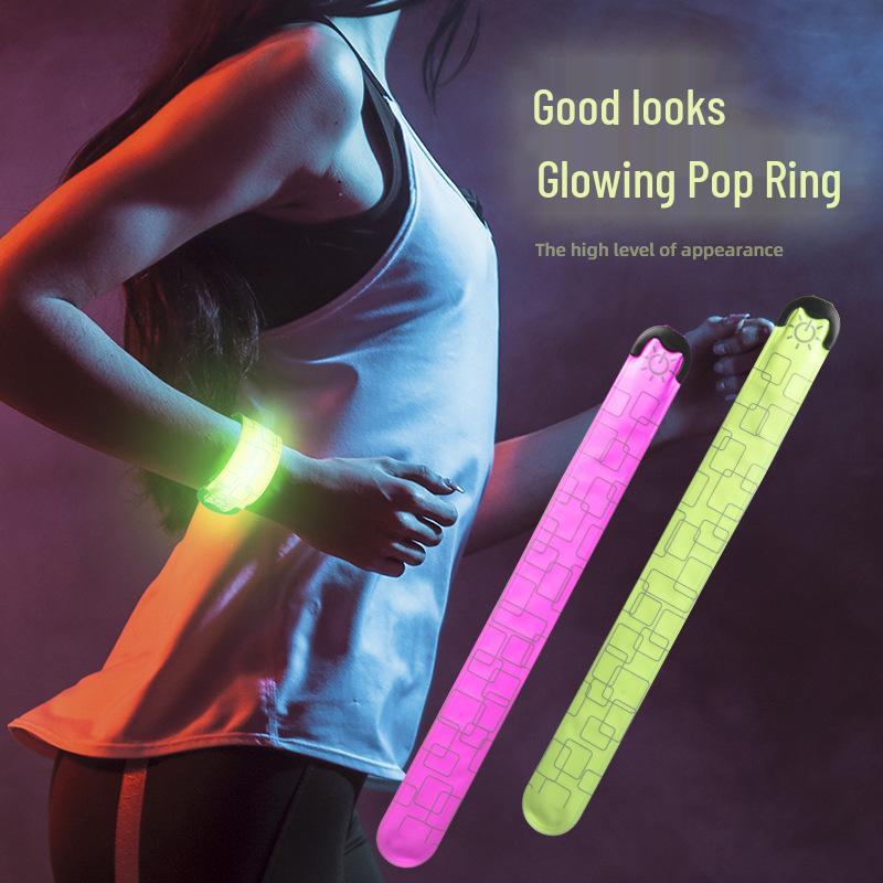 LED Rechargeable Luminous Bracelet Snap Band for Night Running