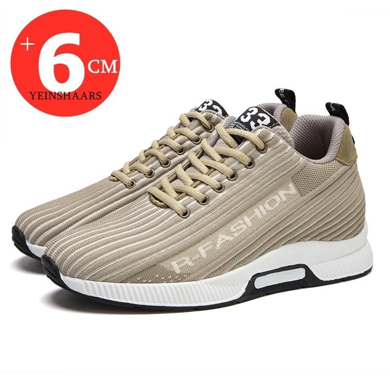 Fashion Men Sneakers Elevator Shoes Height Increase Shoes For Men Hidden Heels 6cm Optional Breathable Lift Sports Height Increasing Man