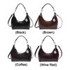 Shoulder Bag PU Leather Crescent Handbag Trendy Crossbody Bag with Zipper for Women Work Shopping Travel