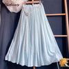 Beach Style Spring Summer Women Simple Skirt High Waist Solid Soft Skirts Travel Holiday Elegant Feminine Skirts Womens