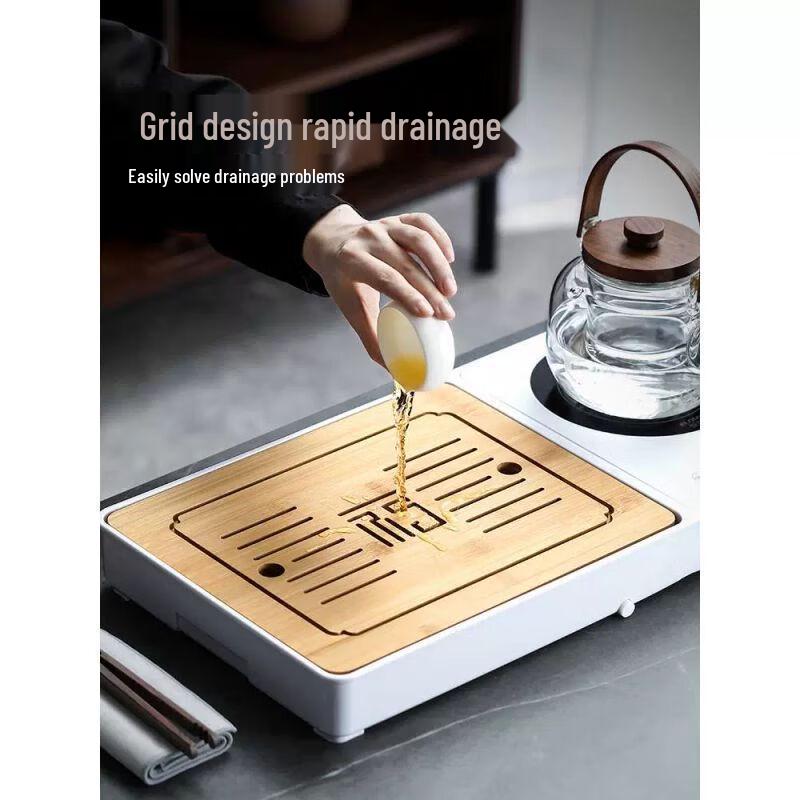 Japanese Style Stone & Ceramic Tea Set with Tea Tray