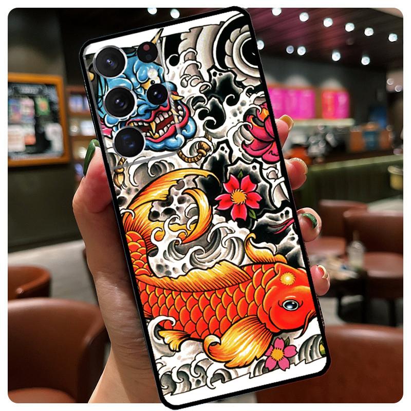 

Japanese Koi Phone Case For Samsung Galaxy S25 Ultra S21 S22 S23 S24 Ultra S9 S10 Plus S24 S25 FE Cover Galaxy S10