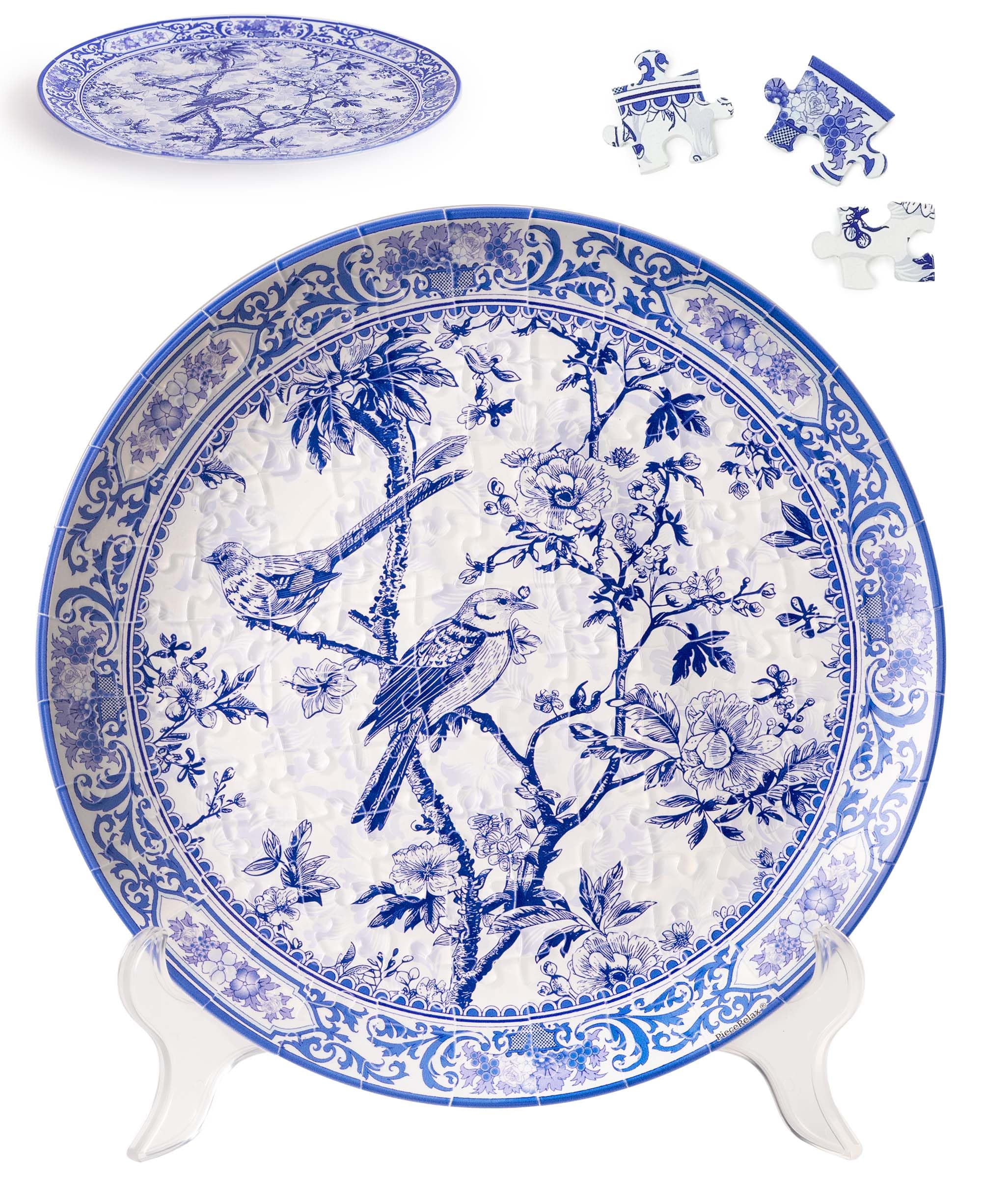 

PieceRelax 124-Piece Decorative Plate Puzzle Flower and Bird Ballet (23x23cm) Plastic Jigsaw Puzzle with Wall Hanging Set and Plate Stand [PL1013]