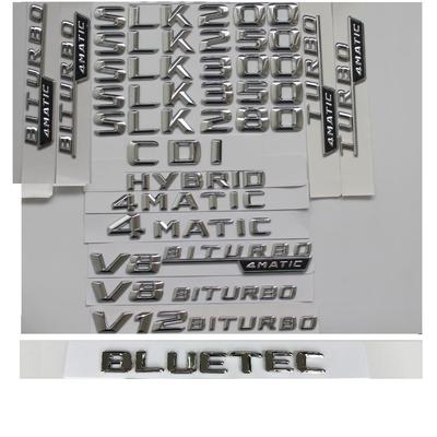 Chromowane 3D Emblematy z literami na klapę bagażnika dla Mercedes Benz SLK32 SLK55 AMG SLK200 SLK230 SLK250 SLK300 SLK320 SLK350 4MATIC CDI
