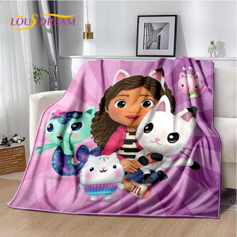 Cartoon Cute Gabbys Dollhouse Girl Soft Blankets,Keep Warm Throw Blanket Comfortable Blanket for Picnic Beds Sofa Home Bedroom