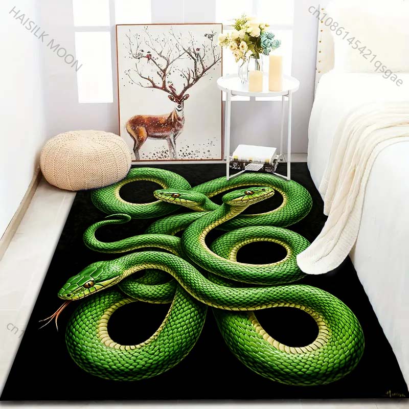 Multiple sizes Green snakes intertwined Carpet for Living Room Bedroom Sofa Home Decor Rus Non-slip Floor Mat Luxury Gift