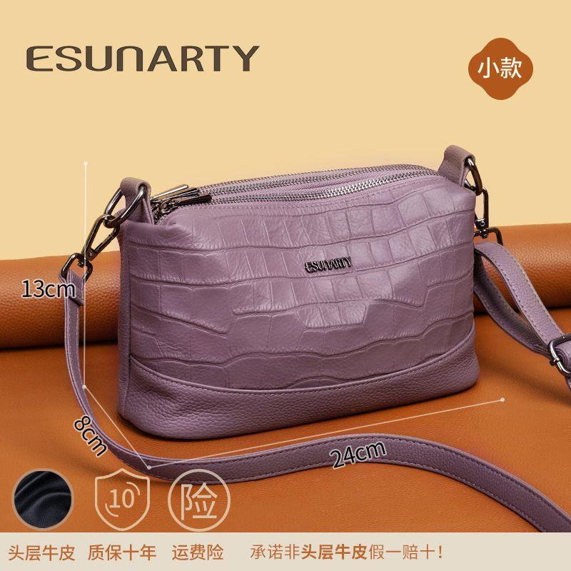 

Crossbody Bag Women s 2025 New Arrival Summer Genuine Leather Soft Leather Large Capacity Multi-Layer Mom Women s Middle-Aged Women s Bag Crocodile pattern potato purple small