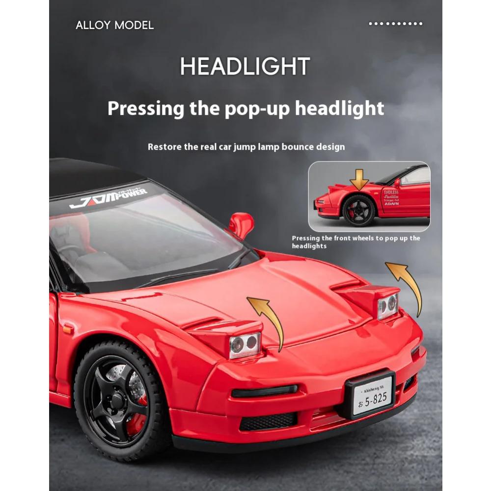 1/22 Honda Cool NA1 Alloy Model, Cool Sound and Light, Exquisite Desktop Ornaments, The Best Collection for Car Model Enthusiasts