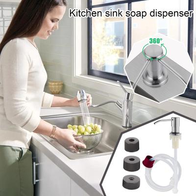 Sink Soap Dispenser  304 Stainless Steel Kitchen Sink Soap Dispenser Refillable Kitchen Sink Soap Dispenser Outlet Head Extender