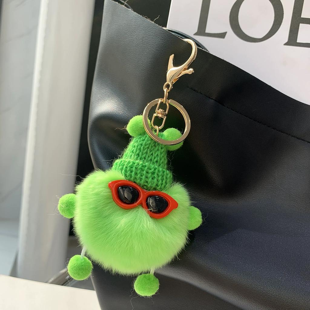Real Rex Rabbit Hair Coal Ball Elf Ins Internet Celebrity Cute Bag Pendant Plush Doll Car Keychain Pendant