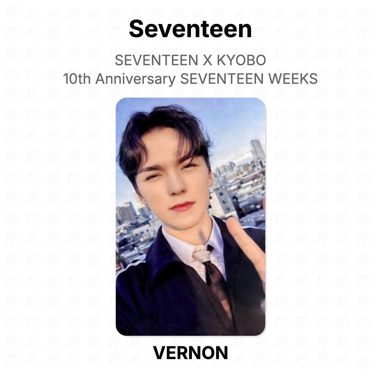 Семнадцать X KYOBO 10-летие СЕМНАДЦАТЬ НЕДЕЛЬ Официальная фотокарточка SEVENTEEN VERNON