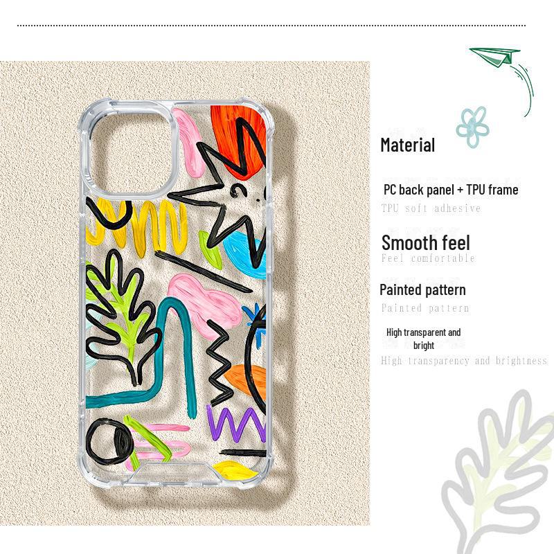 Zebra Pattern Graffiti iPhone Case: Two-in-One Anti-Fall Design for Apple 13/14.