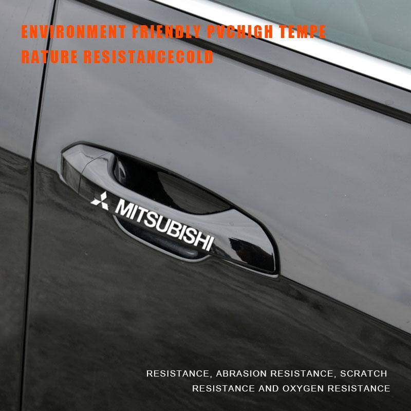 4PCS Car Styling Door Handle Reflective Stickers Vinyl Decoration For Mitsubishi Outlander Pajero ASX Car Rear Trunk Protector