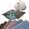 Litter Cat Mat Tray Mat Of Large Size Double Layer Honeycomb Waterproof Holes