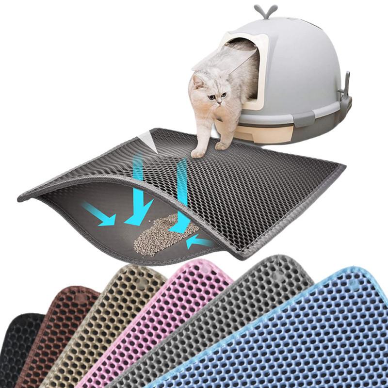 Litter Cat Mat Tray Mat Of Large Size Double Layer Honeycomb Waterproof Holes
