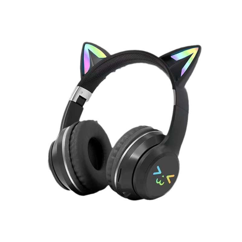 Farbverlauf Katzenohren Bluetooth Over-Ear Kabellose Gaming-Kopfhörer