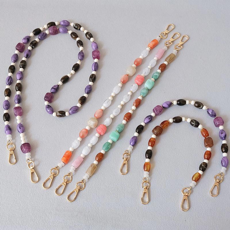 New Fashion Woman Bag Accessory Detachable Candy Beaded Chains Cute Acrylic Luxury Strap Women Elegant Bag Acrylic Handle Chain