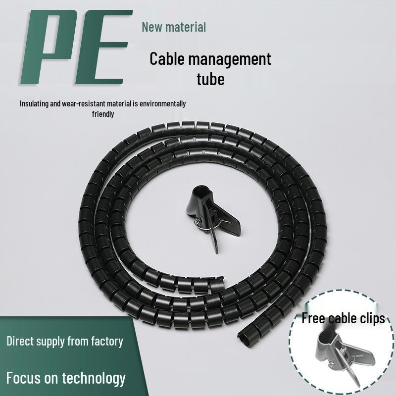 Minimalist 10mm Cable Tie & Wire Management Spiral Wrap Tube Organizer