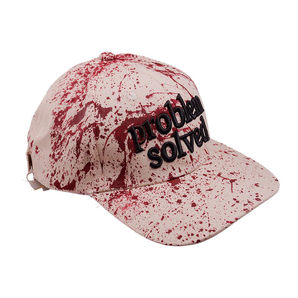 

Baseball Hat Dark Blood Stain Print 3D Embroidery Problem Solved Unisex Sun Protection Baseball Hat Halloween Party Baseball Cap