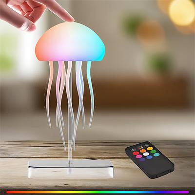 Luz de Noite LED de Água-viva Fofa com Pernas Dançantes, Lâmpada com Gradiente RGB, Luminárias de Mesa Recarregáveis com Sensor de Toque