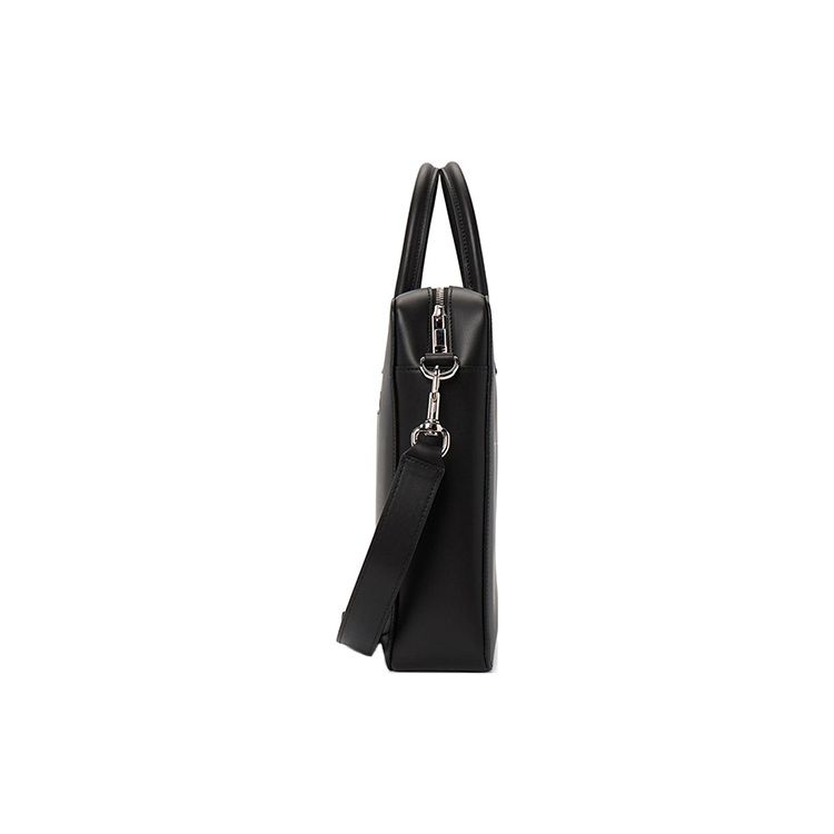 Valentino VLTN Adjustable Detachable Shoulder Strap Zipper Leather Handheld Shoulder Crossbody Briefcase Men bags Black 1Y2B0B74GUI-0NO