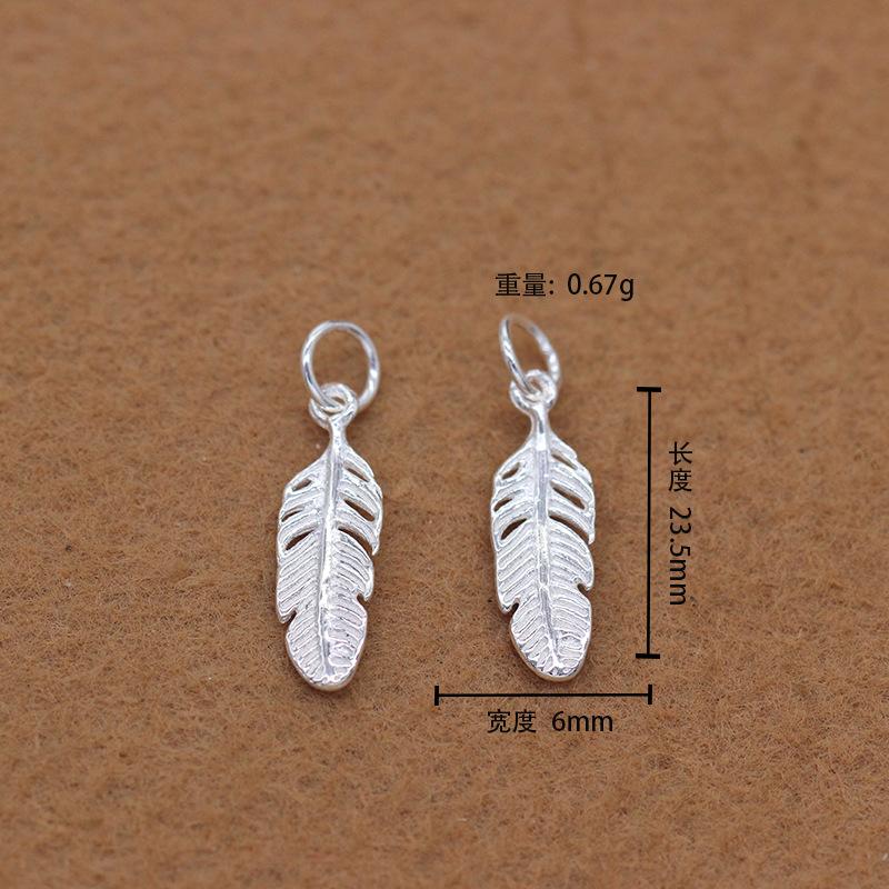 Buyee 925 Sterling Silver Earring DIY Jewelry Accessory Feather Pendant Charms for Woman Bracelet DIY Jewelry Marking Finding