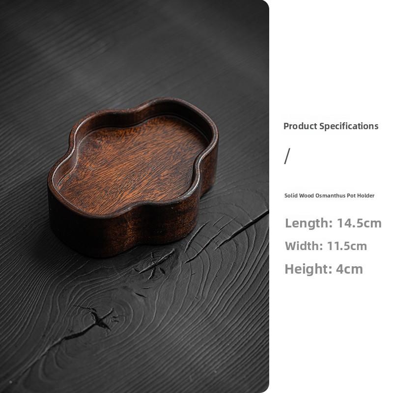 GuYinTang Walnut Wood Tea Ceremony Tray Hot Resistance Tea Pot Tray Tea Snack Plate Handmade Chinese Style Daily Use