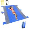 Beach Blanket Large Size 86.7 In * 70.9 In Outdoor Sandproof Picnic Blanket Nylon Beach Mat with 4 Stakes for Travel