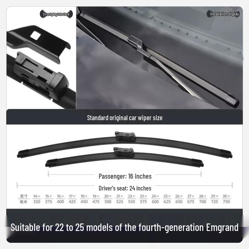 Frameless Wiper Strips for Dongfeng Fengxing T5EVO - Front & Rear Rubber Accessories