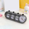 Perpetual Desk Calendar with Clock Vintage Manual Flip Calendar Digital Alarm Clock
