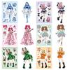 Nieuw 6 Vellen/Pak Anime Idool Meisje Puzzel Gezichtswissel Sticker Kleurrijke Zanger Elementen Handaccount Notitieboek Creatieve Collage