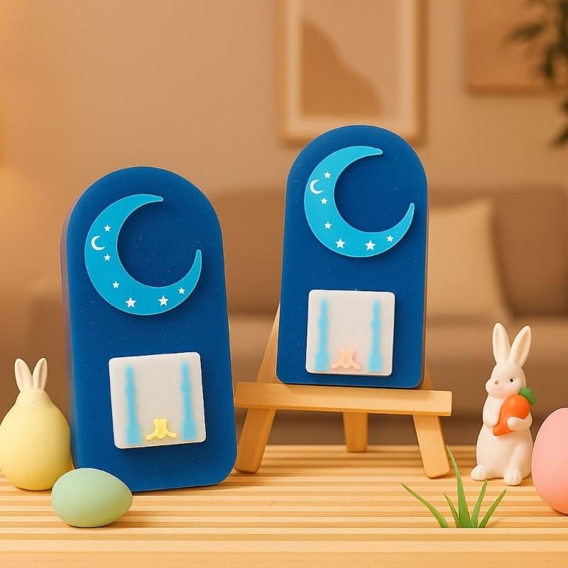 QX2E Multipurpose Sturdy Silicone Moon Star Holders Mould Set Portable for Resin Plasters Craft Supplies Assorted Size