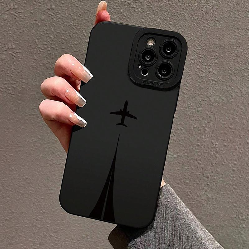 Simple Airplane Takeoff Phone Case Suitable for iPhone 17 16 15 14 13 12 11 Pro/ Max /Plus Anti-fall and Shockproof Back Cover