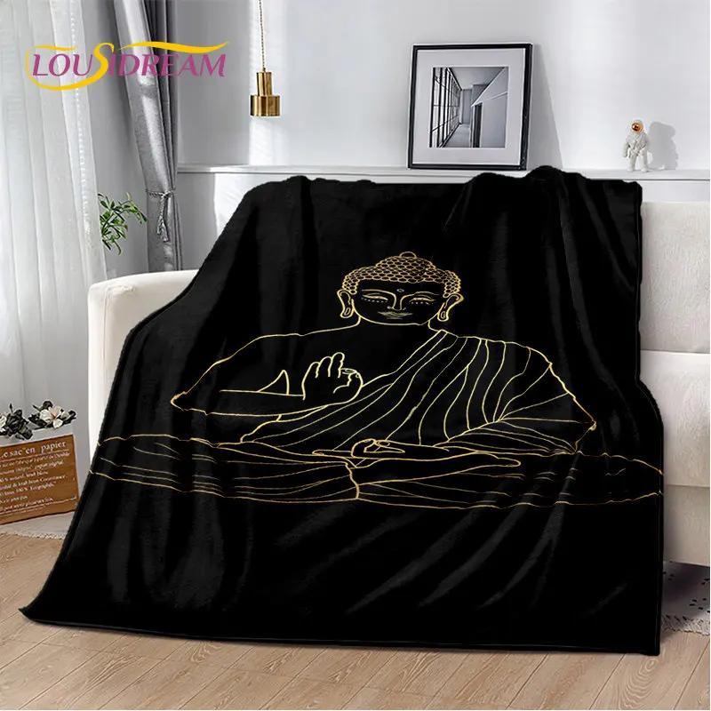 Sakyamuni Buddha Buddhism Tro Religion Mjuk Plyschfilt, Flanellfilt Pläd för Vardagsrum Sovrum Säng Soffa Be