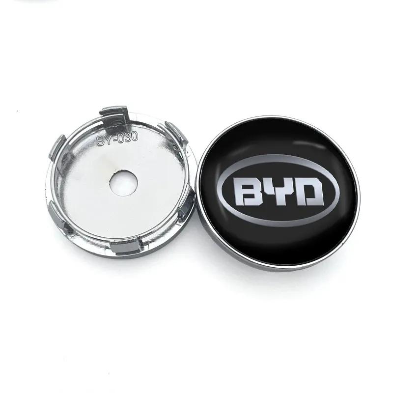 Accessoires de voiture 4 pièces 60 mm Cache-moyeu de roue de voiture Badge pour BYD Song Qin Han EV Tang PLUS Song Pro MAX Yuan Accessoires