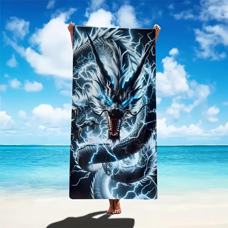 1 Stück Extra Groß 3 Größenoptionen Blitzdrachen-Design Strandtuch - Weiches, Saugfähiges & Schnelltrocknendes Polyester für Pool, Camping