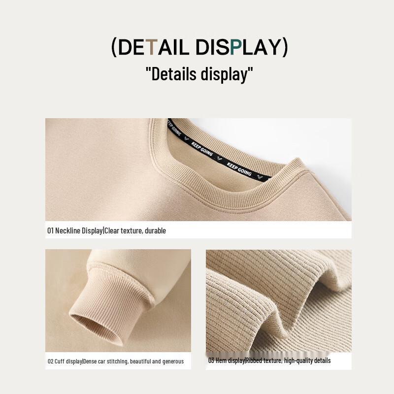 Jeanswest Men's ANJ14 Fleece Lined Crew Neck Pullover Sweatshirt