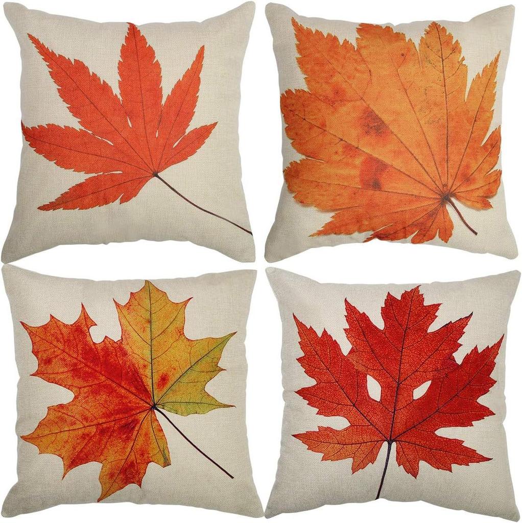 Autumn Thanksgiving Pumpkin Maple Car Line Printed Pillow Clothes Quilt Cover Room Decoration Sofa Cushion