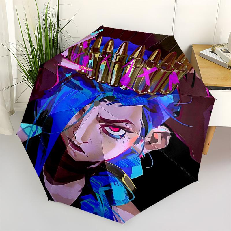 

1pc JoJo s Bizarre Adventure: DIO s Bullet Crown Outdoor Umbrella - Automatic Opening/Closing, Portable 3-Fold Design, 8-Rib Iron Frame, Perfect Gift