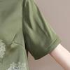 Mom's 2026 Chinese Style Chiffon Suit: Short-Sleeve Printed Top for Middle-Aged and Elderly Women