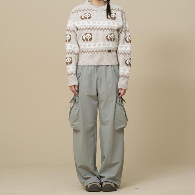 Women String Brushed Cargo Pants  Olive 