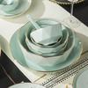 European Style 57-Piece Celadon Diamond Ceramic Dinnerware Set